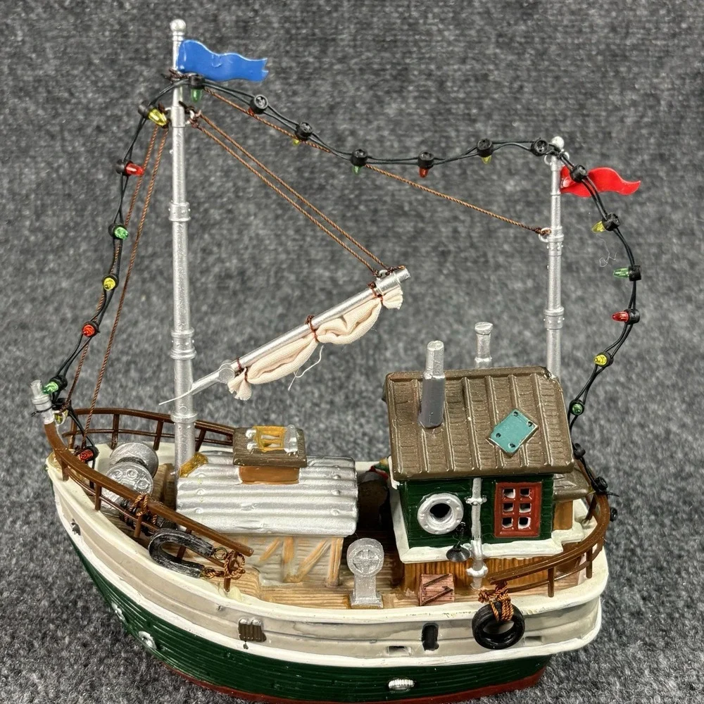 Lemax Carole Towne Annibelle Trawler House Boat In Box 44174 Works!